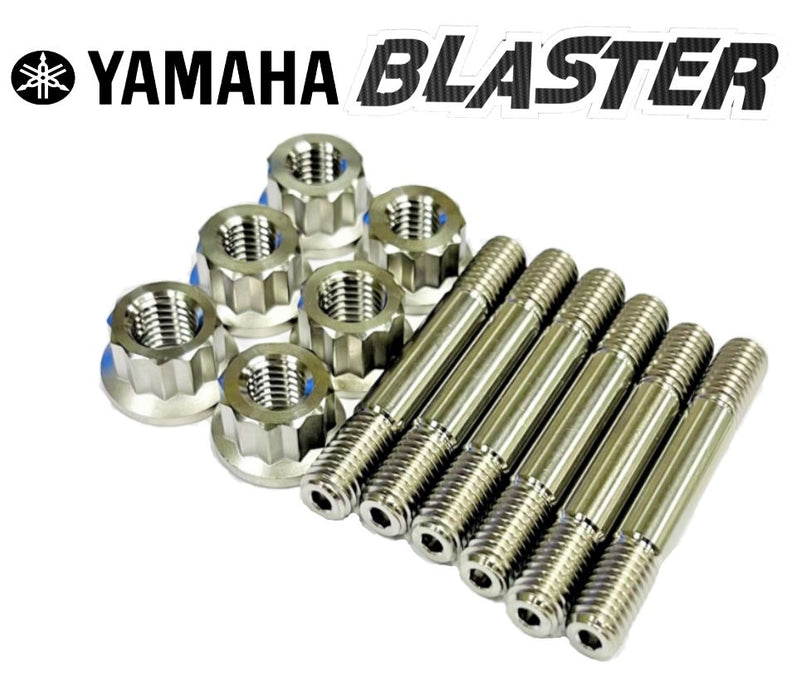 Yamaha YFS200 Blaster Ti Cylinder Head Studs Titanium Stud Kit Set 12 Point Nuts