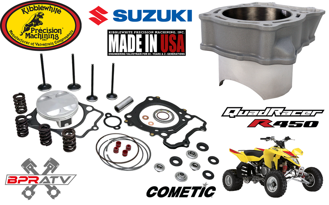 Suzuki LTR450 LTR 450 KIBBLEWHITE Top End Piston Rebuild Kit Valves & Cylinder