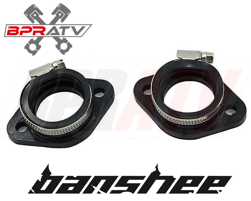 Banshee 28mm Carb Intake Manifolds One Piece Billet Manifold + Intakes Boots Kit