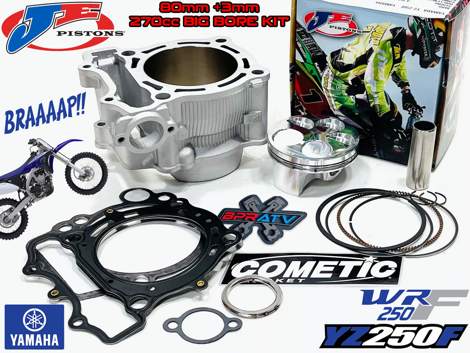 05-13 Yamaha WR250F WR 250F 80mm 270cc BIG BORE Cylinder JE Piston Top End Kit