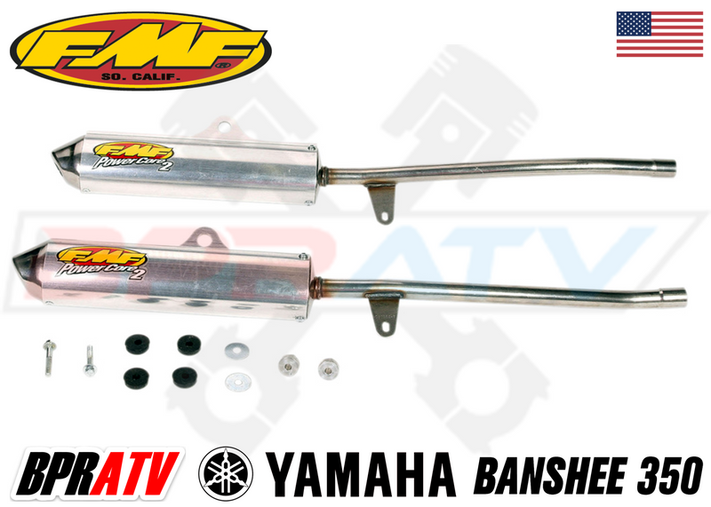 Yamaha Banshee 350 FMF Full Exhaust Fatty Pipes PowerCore 2 II Silencers Set Kit