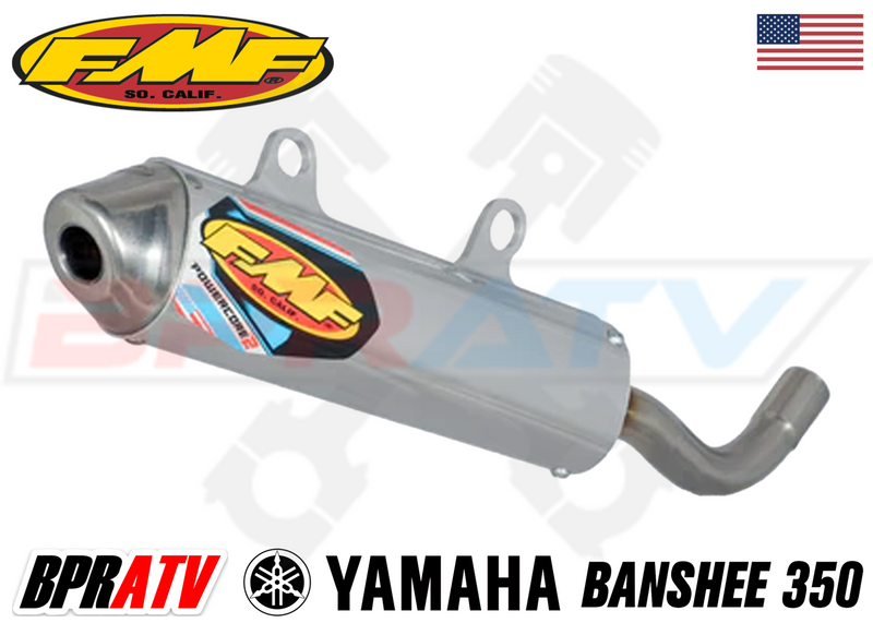 Yamaha Banshee 350 FMF Full Exhaust Fatty Pipes PowerCore 2 II Silencers Set Kit