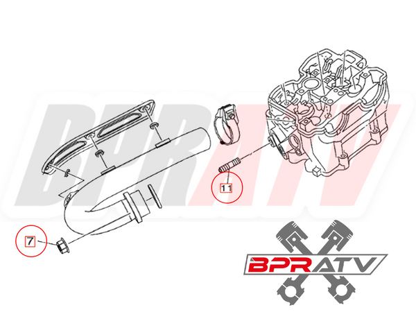 YFZ450 YFZ 450 Ti Exhaust Studs Bolt Heavy Duty Titanium Head Pipe Stud Bolt Kit