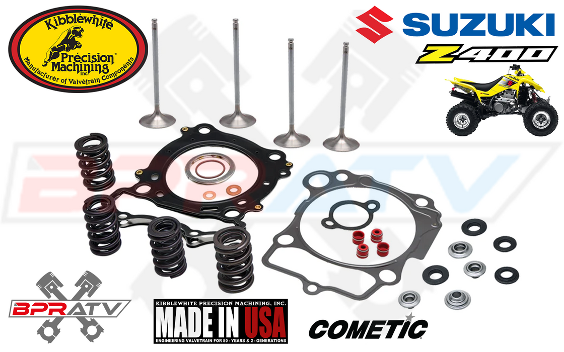 03-18 Suzuki LTZ400 KIBBLEWHITE Top End Piston Rebuild Kit Valves + Cylinder Kit