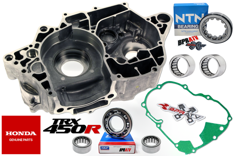 04 05 Honda TRX450R Left Side OEM Crankcase Gaskets Seals Bearings 11200-HP1-670