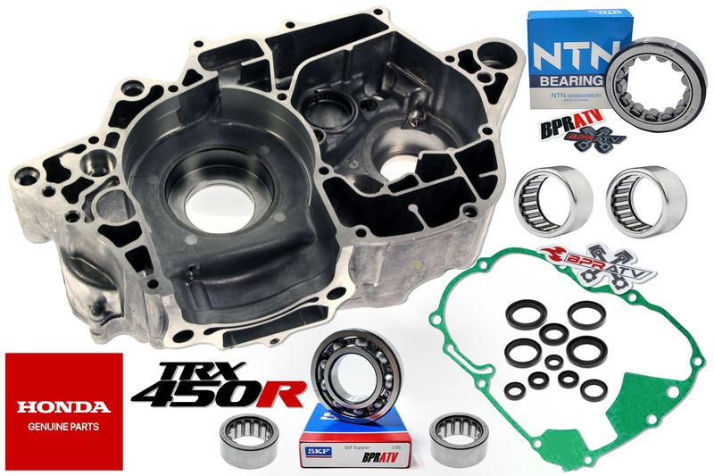 04 05 Honda TRX450R Left Side OEM Crankcase Gaskets Seals Bearings 11200-HP1-670