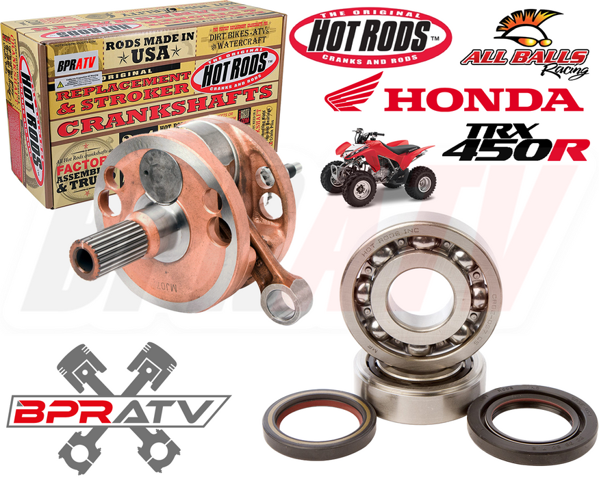 06-09 TRX 450R 450ER Stroker Crank +3 Hot Rods 4170 Crankshaft Assembly Bearings