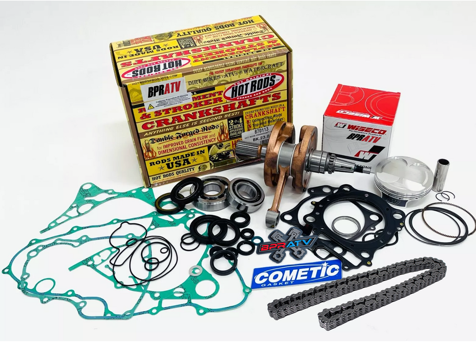 06-14 Honda TRX450R TRX 450R Hotrods Crank Wiseco Piston Gaskets Rebuild Kit