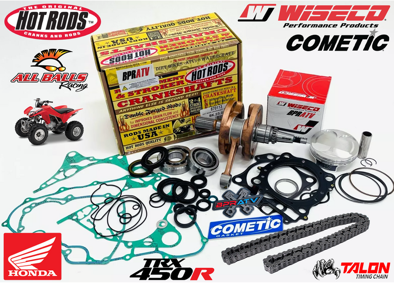 06+ TRX 450R 450ER Complete Motor Engine Rebuild Hot Cams Valves Stock Bore Kit!