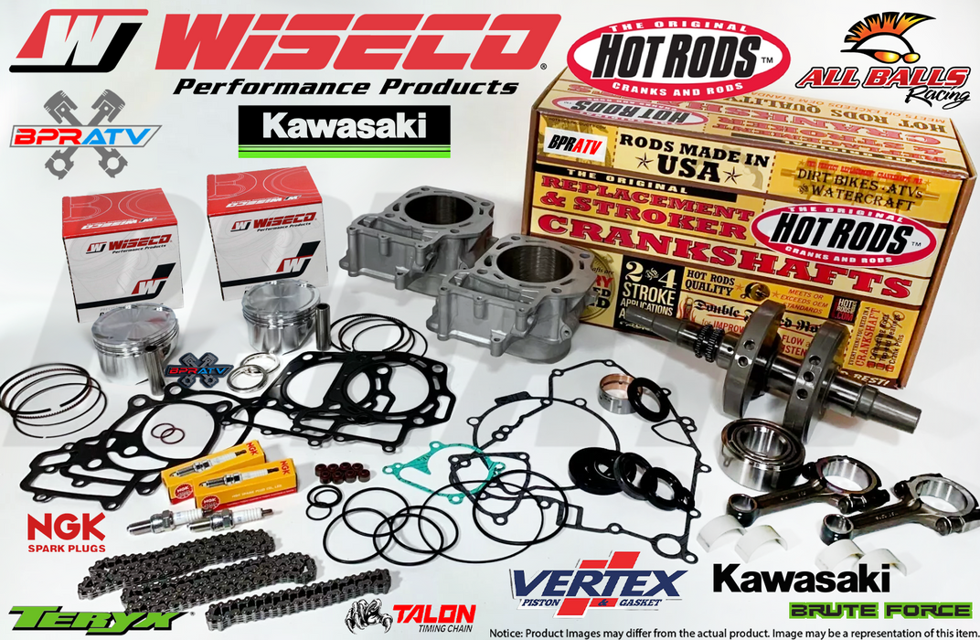 05-11 Kawasaki 750 Hotrods Crank Cylinder Wiseco Piston Rod Complete Rebuild Kit