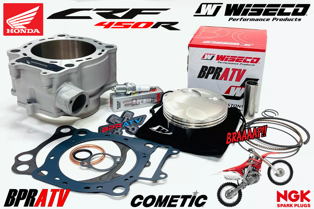 BPRATV 09-12 CRF450R CRF 450R Top End Rebuild Kit Cylinder Wiseco Piston Cometic