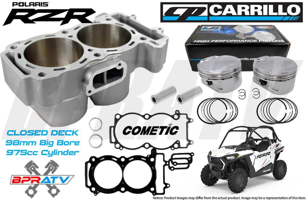 11-14 RZR XP900 98mm BIG BORE CLOSED DECK Cylinder CP Piston Cometic Top End Kit