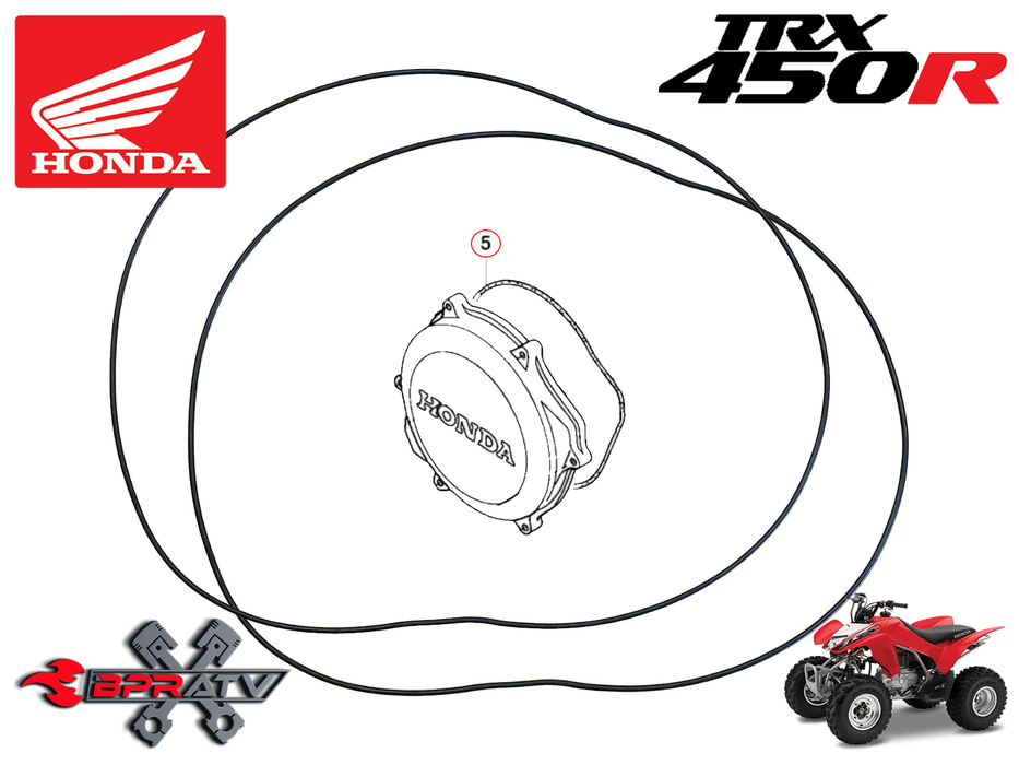 Honda TRX450R 450R Clutch Cover Basket Gasket O-Ring Seal 11352-HP1-670 Set of 2