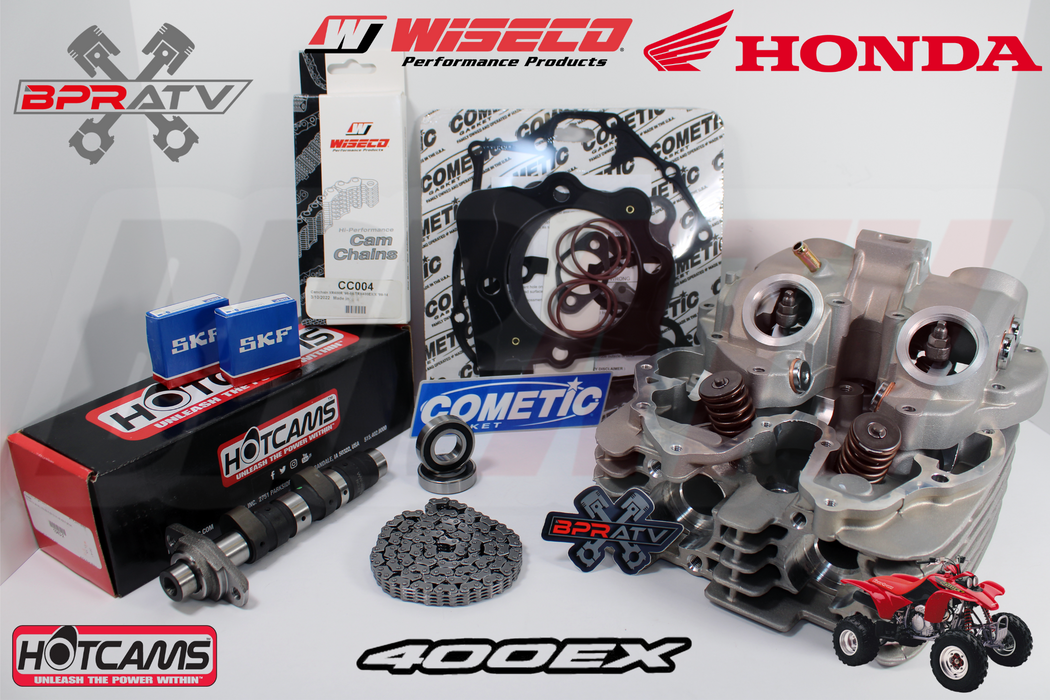 400EX 400X XR400R Cylinder Head Stage 2 Hot Cams WISECO Chain & 87 88 89 Cometic