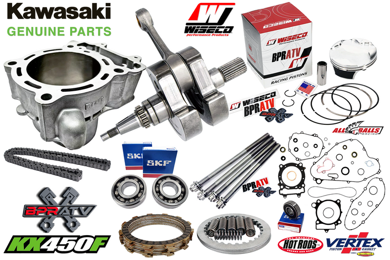 16-18 KX450F OEM Cylinder OEM Crank Motor Complete Engine Rebuild Kit Top Bottom