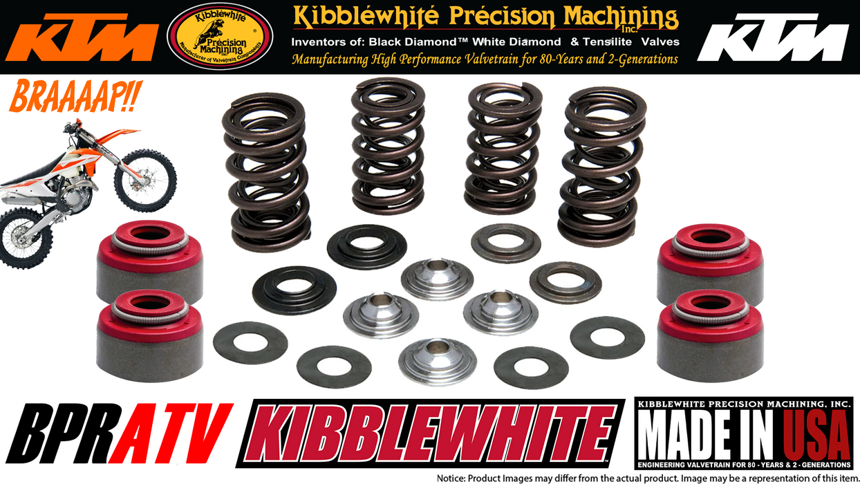 KTM 350 SX-F SXF350 Kibblewhite Titanium Valves Spring Kit RED Viton Seals 16-22