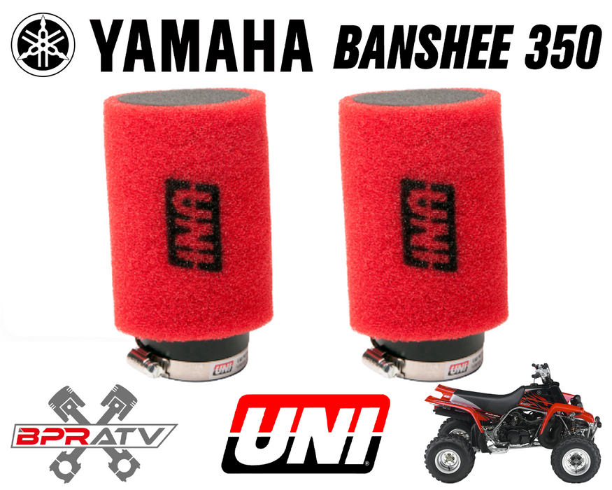 Yamaha Banshee CUB 6" UNI FOAM Air Filter Pods 2.25" Flange PWK 33mm 34 35mm36mm