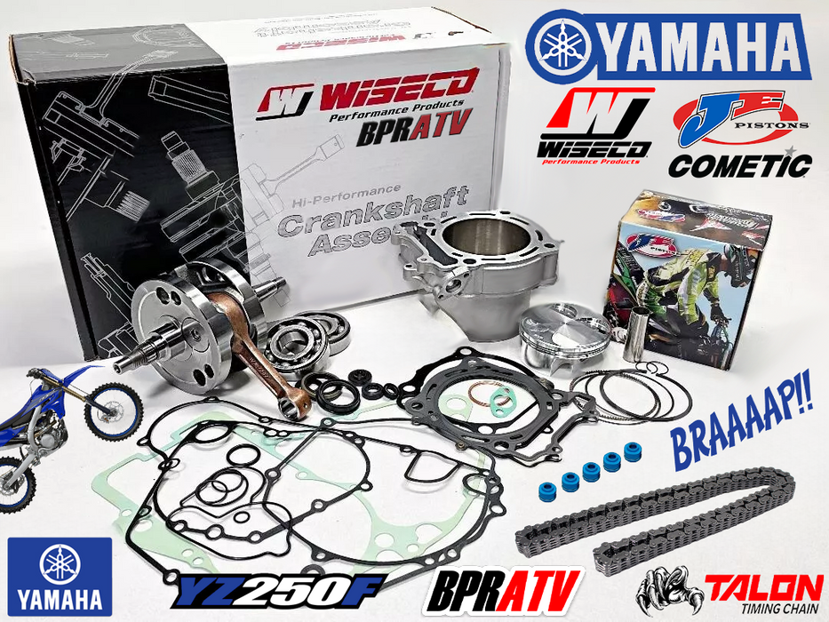 03-04 YZ250F YZ 250F Stock Complete Wiseco Engine Rebuild Kit Cylinder JE Piston