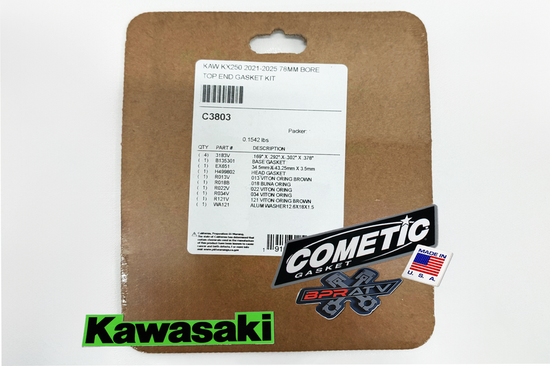 21-25 Kawasaki KX250F KX 250F 78mm Stock Bore Cometic Top End Gasket Kit C3803