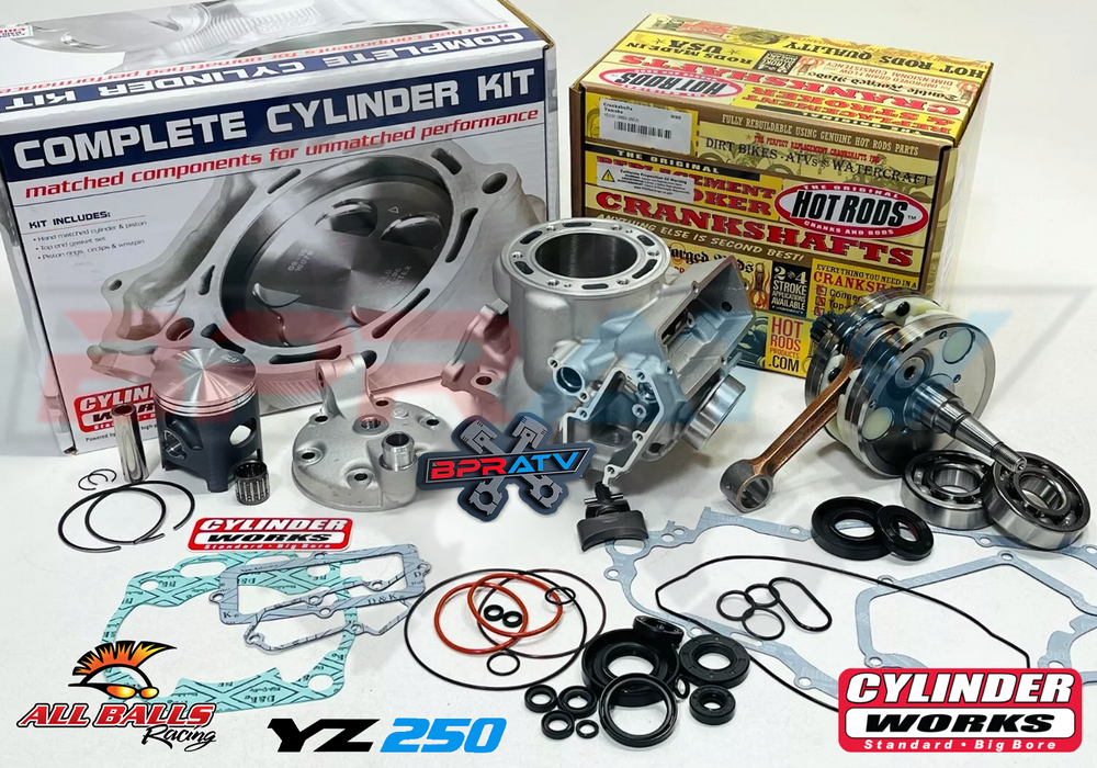 03+ Yamaha YZ250 YZ 250 Cylinder Piston Hot Rod Crank Complete Motor Rebuild Kit