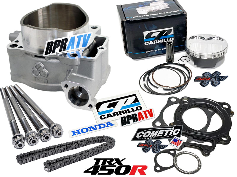 06+ Honda TRX450R TRX 450R 520cc 100mm Cylinder Big Bore Stroker Kit Bored Cases