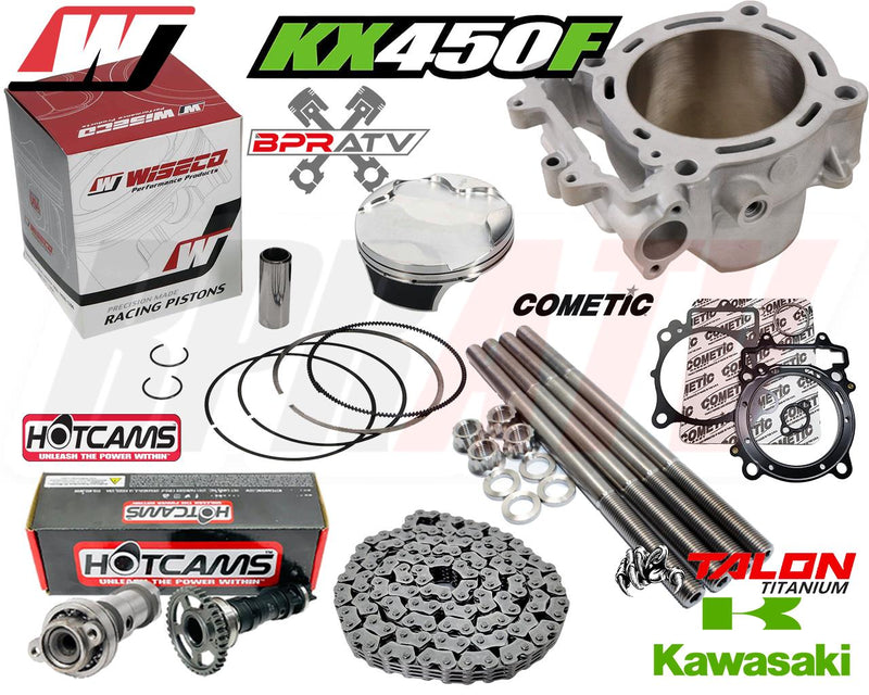 09-15 KX450F KX 450F 96mm Stock Bore Cylinder Piston HOTCAMS Top End Rebuild Kit