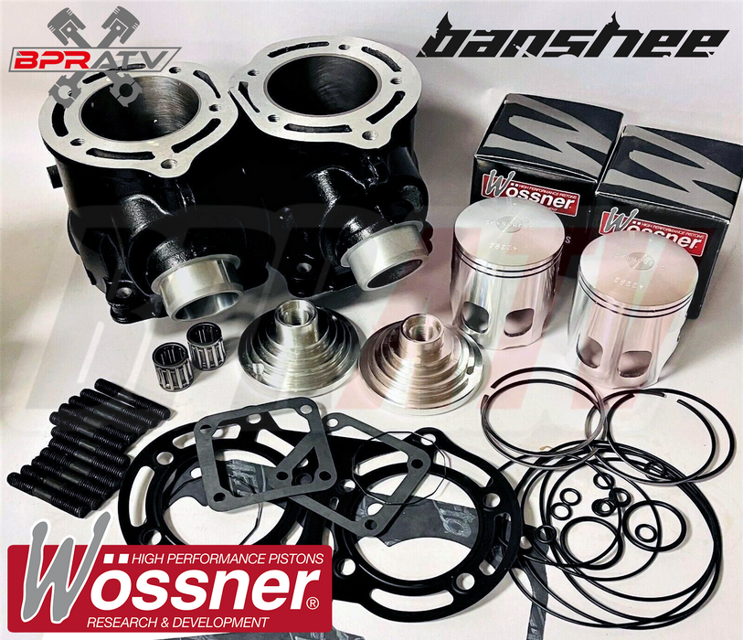 Yamaha Banshee YFZ350 64 mil Stock Cylinders WOSSNER Pistons Top End Rebuild Kit