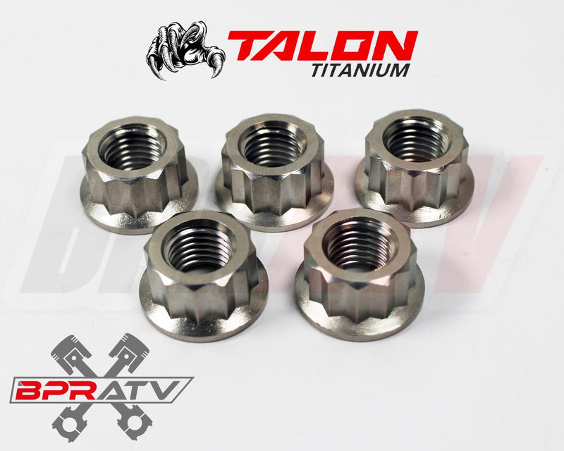 04 05 TRX 450R Titanium Exhaust Studs MAXLOCK Ti Pipe Stud 12 Point Nut Kit Pair