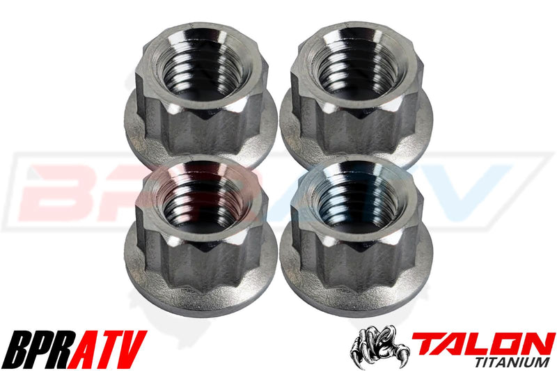 04 05 TRX 450R Titanium Exhaust Studs MAXLOCK Ti Pipe Stud 12 Point Nut Kit Pair