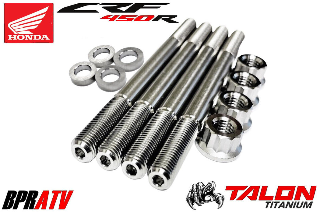 02-08 Honda CRF450R BPRATV Talon TITANIUM Cylinder Studs Crankcase Head Stud Kit