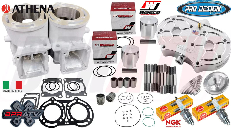Yamaha Banshee Athena 400cc 68mm Cylinders WISECO Pistons Pro Design Head Domes