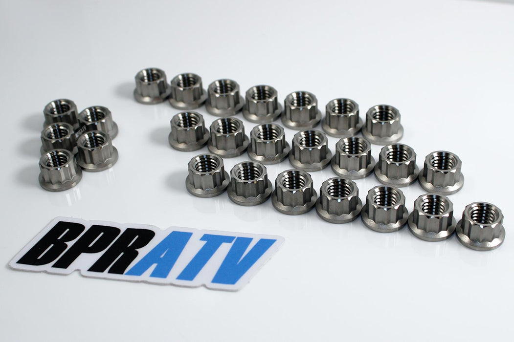 M10 x 1.5 mm Pitch Titanium 12 Point Flange Nut ARP Style Nuts Grade 5 Ti Nuts