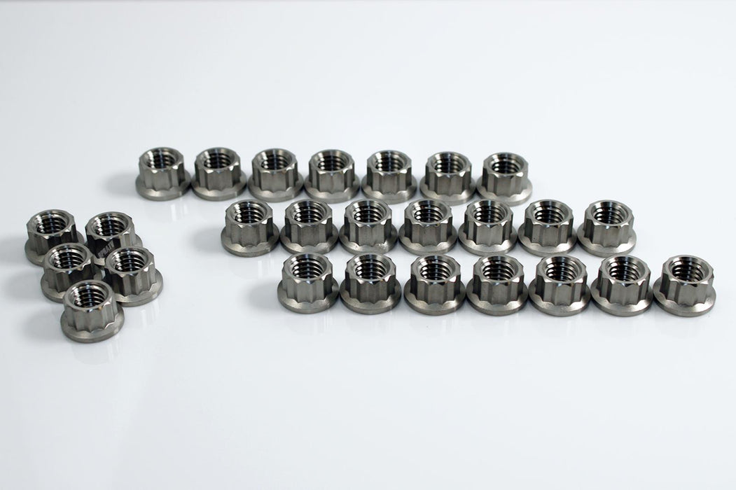 M10 x 1.5 mm Pitch Titanium 12 Point Flange Nut ARP Style Nuts Grade 5 Ti Nuts