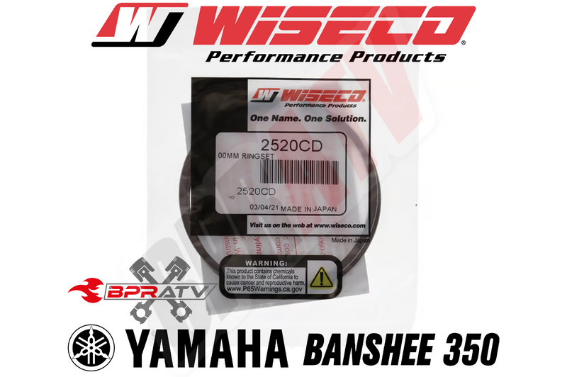 Banshee 350 64mm OEM Bore Wiseco Piston Rings Rebuild Set 2520CD (Pair) Set Of 4