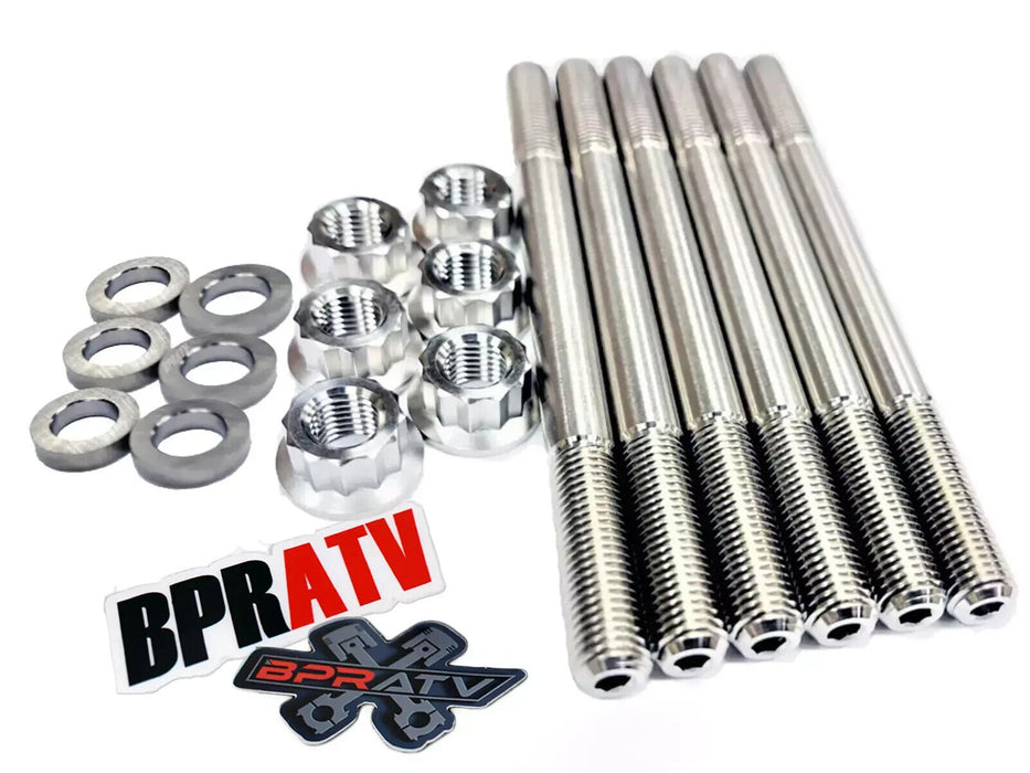 Best Yamaha Grizzly 700 Cylinder Head Stud Kit TITANIUM Cylinder Crankcase Bolts
