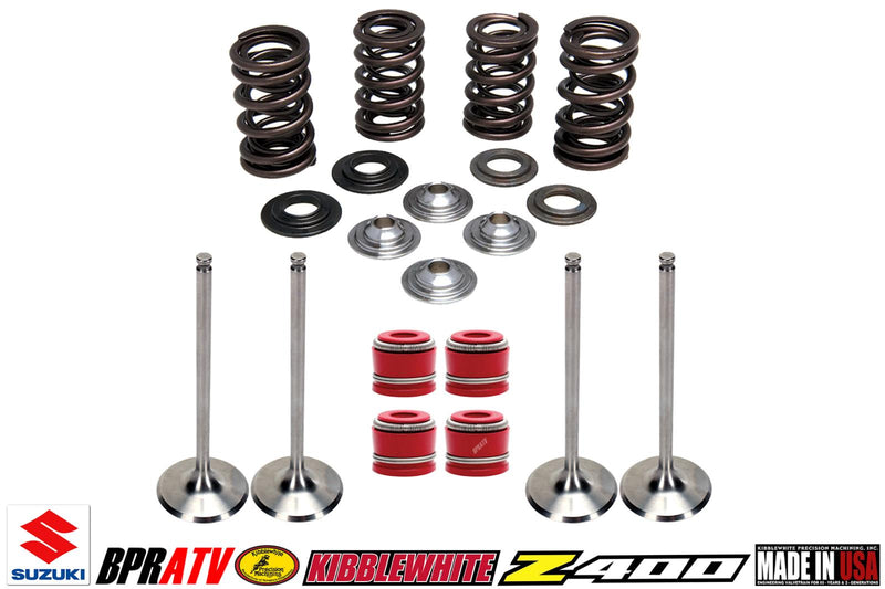 Suzuki DRZ400 Z400 DRZ Kibblewhite +1 Intake & Exhaust Valves Springs Seals Kit