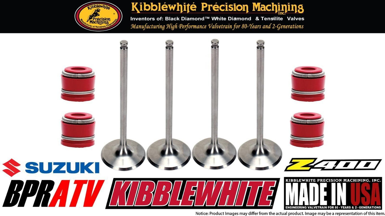 Suzuki DRZ400 Z400 Kibblewhite White Diamond Valves Titanium Spring Kit Red Seal