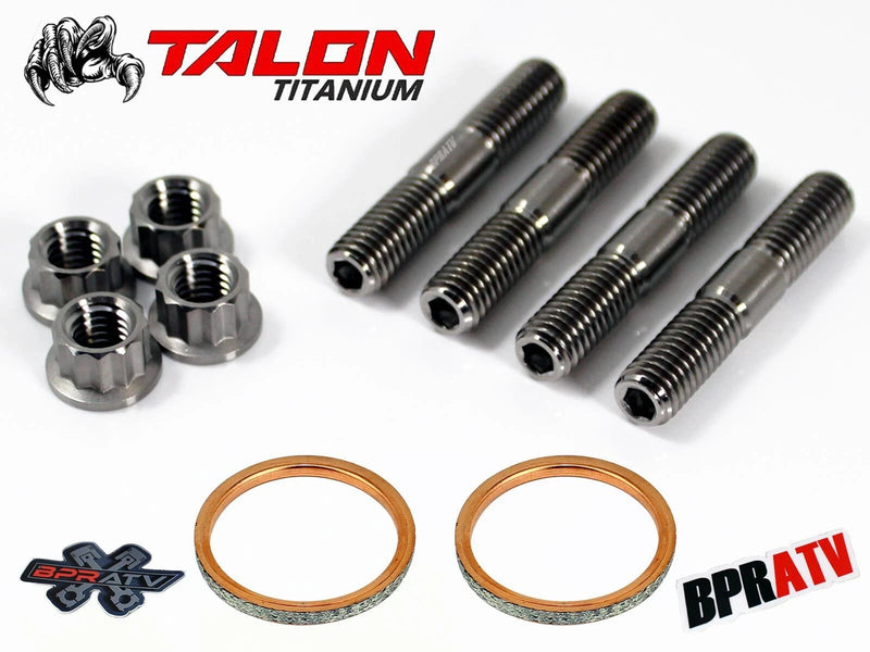 09-15 Grizzly 550 TITANIUM Exhaust Manifold Studs Nut Gaskets Head Pipe Stud Kit