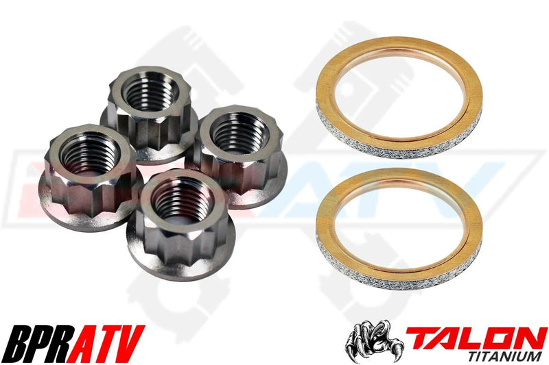 09-15 Grizzly 550 TITANIUM Exhaust Manifold Studs Nut Gaskets Head Pipe Stud Kit