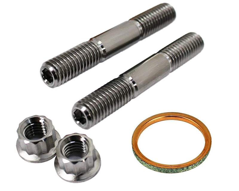 09-15 Grizzly 550 TITANIUM Exhaust Manifold Studs Nut Gaskets Head Pipe Stud Kit