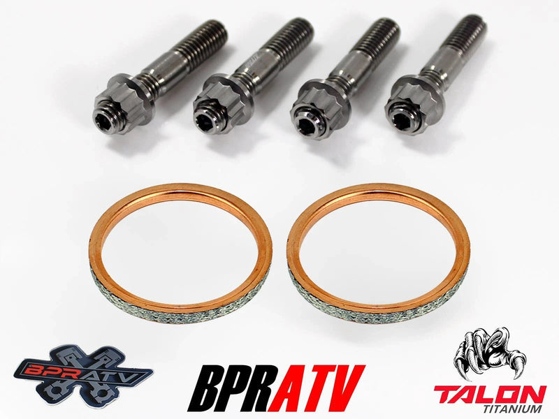09-15 Grizzly 550 TITANIUM Exhaust Manifold Studs Nut Gaskets Head Pipe Stud Kit
