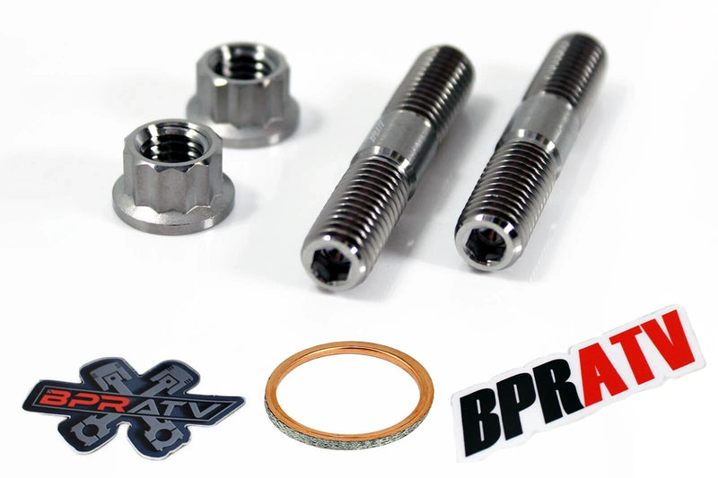 09-15 Grizzly 550 TITANIUM Exhaust Manifold Studs Nut Gaskets Head Pipe Stud Kit