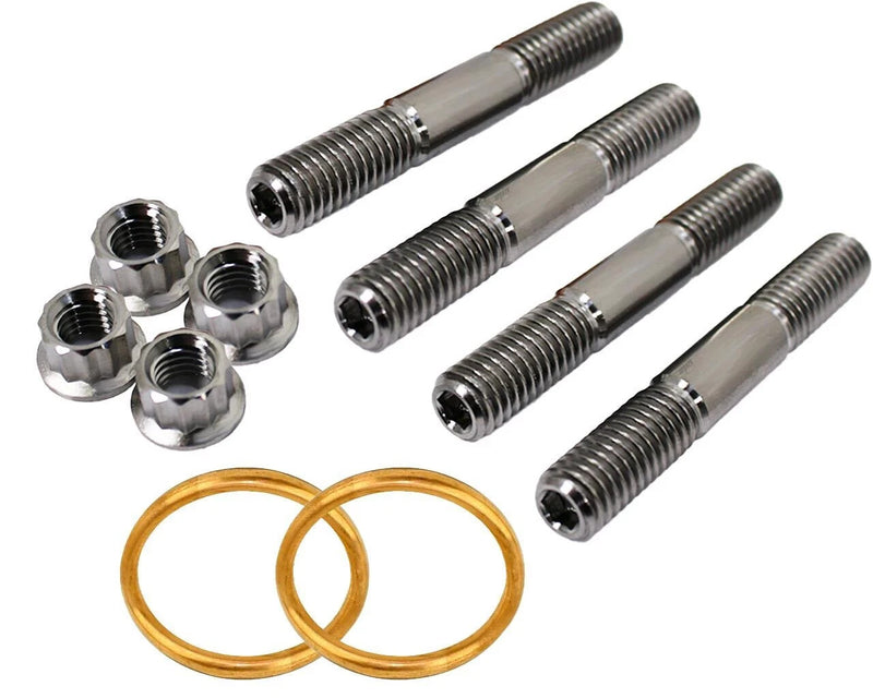 09-15 Grizzly 550 TITANIUM Exhaust Manifold Studs Nut Gaskets Head Pipe Stud Kit