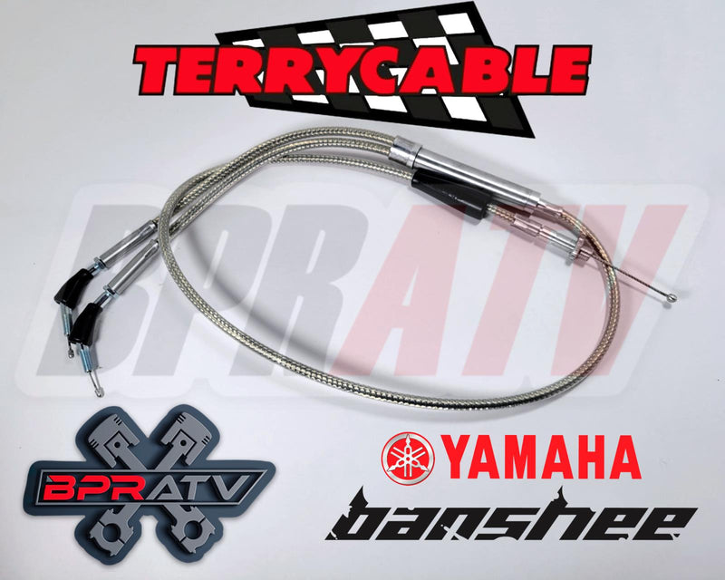 Yamaha Banshee 350 Terry Cable Braided Dual Thumb Throttle Cable PWK PJ 28-39mm!