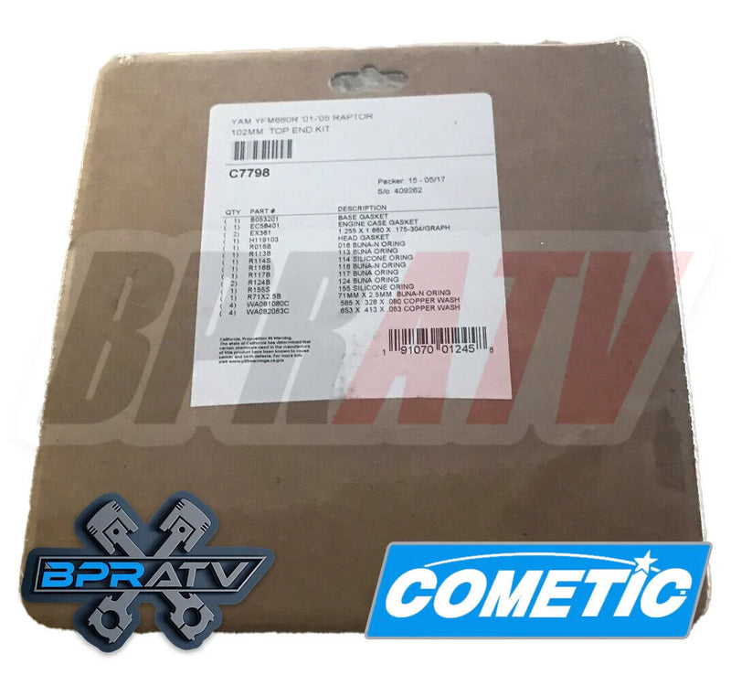 Raptor Grizzly Rhino 660 102mm 686cc Big Bore 10:1 JE Piston Cometic Gaskets Kit
