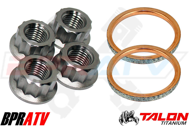 06-14 Raptor 700 TITANIUM Exhaust Studs Nut Donuts Gaskets Ti Head Pipe Stud Kit
