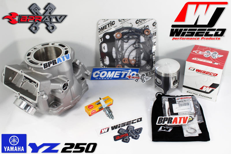 Nuevo Kit Reconstrucción Superior YZ250 66.4mm Nikasil Wiseco Cometic Bujía NGK