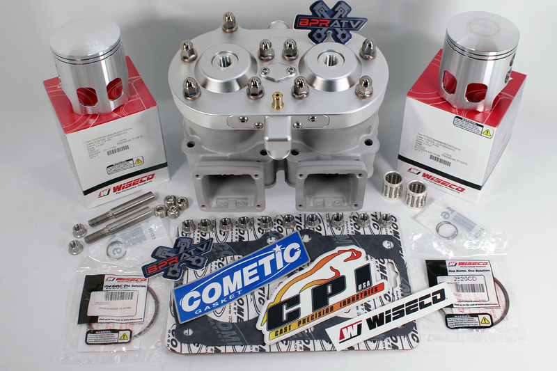 Yamaha Banshee CUB 64mm Stock Cylinder Head WISECO Pistons Bearings Top End Kit