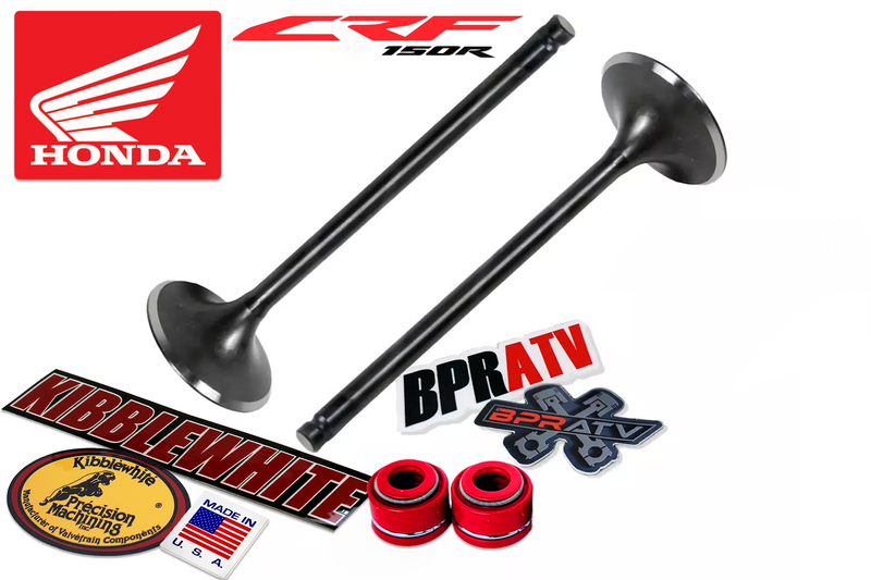 Honda CRF150R CRF 150R Kibblewhite Black Diamond Intake Valves & Red Viton Seals