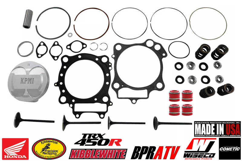 04-05 Honda TRX450R Kibblewhite Valves Springs Wiseco Piston Top End Rebuild Kit